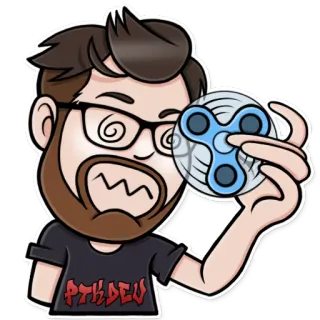 ⚙ PTKDEV Fidget Spinner, Мультфильм, Мужчина, Наклейка telegram sticker