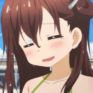 🍂 Anime, Mädchen, Süß, Weinend, Bikini, Tränen, Sommer, Pool telegram sticker