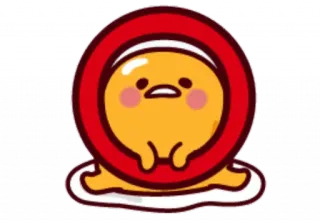 🥞 Gudetama uovo, tuorlo, pigro, kawaii, cartone animato whatsapp sticker