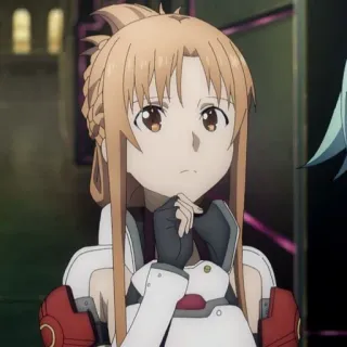 🤔 Asuna Sword Art Online Anime, Kobieta, Postać, Asuna, Sword Art Online, Portret telegram sticker