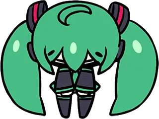 🙇‍♀️ Hatsune Miku Аниме, Вокалоид, Милый, Цифровой, Персонаж, Hatsune Miku telegram sticker