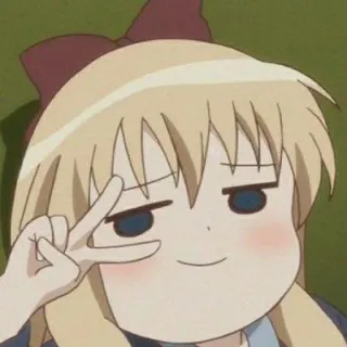 ✨ Anime meisje, Vredesteken, Cartoon, Leuk, Lachend, Vrouwelijk, Animatie telegram sticker