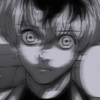 🖤 anime, manga, scared, shocked, character whatsapp sticker