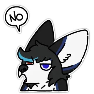 👎 NO furry, animal, no, sticker, illustration whatsapp sticker