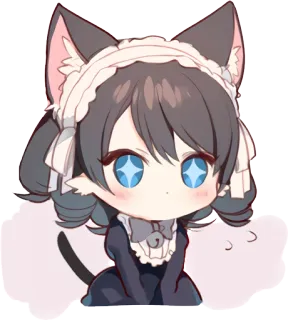 😻 chibi, cat, maid, cute, anime, manga telegram sticker