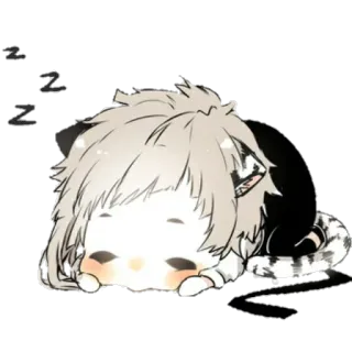 😴 dormindo, gato, anime, chibi, fofo, soneca, kawaii telegram sticker