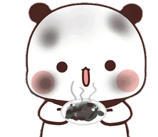 🐍 Panda, Niedlich, Essen, Kawaii, Cartoon whatsapp sticker