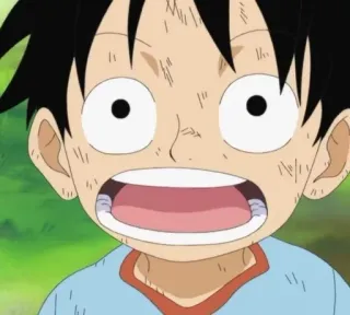 🍖 Monkey D. Luffy One Piece Anime, Manga, Hoạt hình, Con trai, Cười, Hào hứng telegram sticker