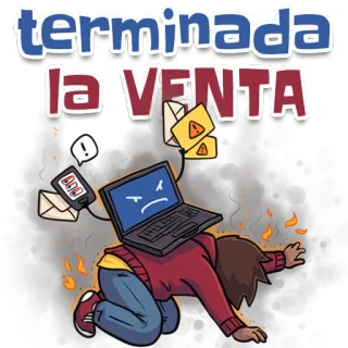 📲 terminada la VENTA venduto, computer, vendita, finitura, rabbia telegram sticker