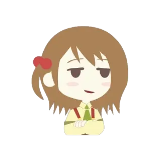😏 ragazza anime, cartone animato, arrogante, personaggio, chibi, carino whatsapp sticker