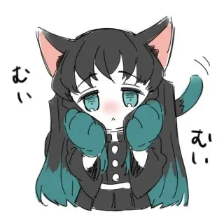 ❄ むい Anime, Katze, Süß, Kawaii, Manga, Cartoon, Sticker telegram sticker