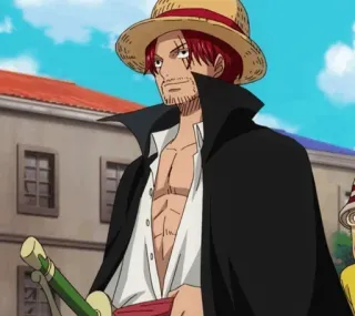 🍁 Shanks One Piece アニメ, 海賊, 麦わら帽子, 赤い髪, 漫画 telegram sticker