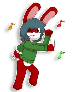 🎵 konijn, dansen, muziek, cartoon, konijntje whatsapp sticker
