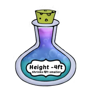 💊 Height -4ft
shrinks 4ft smaller potion, magic, height, shrinking, fantasy, cartoon telegram sticker