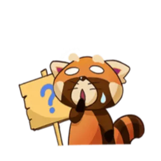 ❓ panda merah, tanda tanya, bingung, kartun, stiker, lucu, ekspresi, hewan telegram sticker