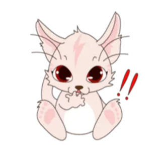 ❗️ animal, gato, lindo, sticker, dibujo animado, kawaii, expresión, alerta whatsapp sticker