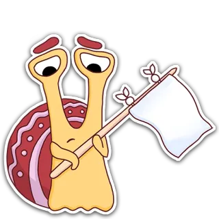 😥 caracol, bandeira branca, rendição, desenho animado, triste, derrotado telegram sticker