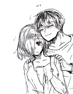 🖤 Anime, Coppia, Romance, Schizzo, Disegno telegram sticker