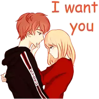❤️ I want you Anime, Romance, Amor, Pareja, Afecto telegram sticker