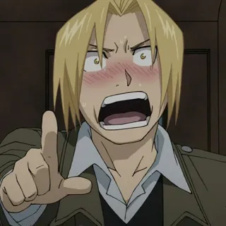 😳 Edward Elric Fullmetal Alchemist อนิเมะ, เอลริค, การ์ตูน, ตลก, แขนกลคนแปรธาตุ, เล่นแร่แปรธาตุ telegram sticker