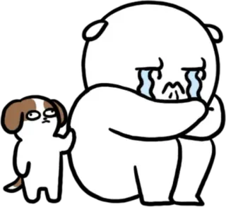 💬 만화, 울음, 슬픔, 화남, 개, 강아지 whatsapp sticker