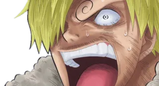 😨 Sanji One Piece anime, manga, One Piece, Sanji, lo lắng, sợ hãi whatsapp sticker