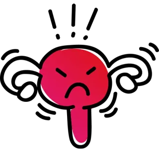 😡 rahim, marah, medis, anatomi, kesehatan wanita telegram sticker