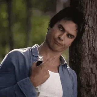 🦇 Damon Salvatore The Vampire Diaries pamiętniki wampirów, damon salvatore, wampir, wskazywanie, picie telegram sticker