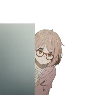 👤 anime, girl, cute, glasses, peek whatsapp sticker