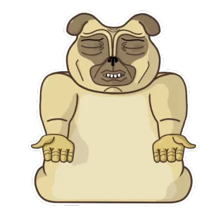 😑 anjing, pug, binatang, kartun, imut, lucu telegram sticker
