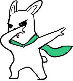 🤙 кролик, животное, дэб, милый whatsapp sticker