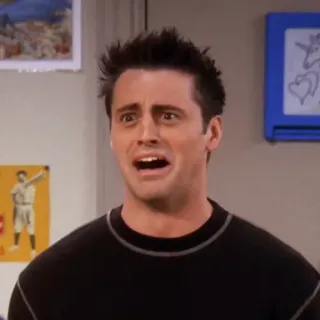 😫 Joey Tribbiani Friends Joey, Friends, série TV, sitcom, effrayé, choqué, personnage telegram sticker