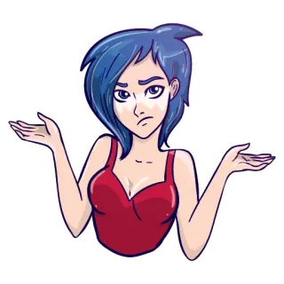 🤷‍♀ 女性, 肩をすくめる, 質問, 表情, イラスト, 漫画 telegram sticker