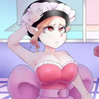 🦄 anime, cartoon, girl, maid, elf, fantasy telegram sticker