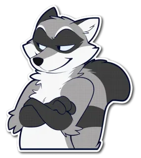 😏 енот, животное, мультфильм, милый whatsapp sticker