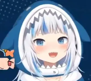 🔱 Gawr Gura Vtuber, Hai, Anime, Niedlich whatsapp sticker