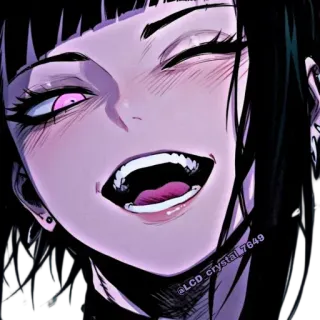 😏 动漫, 女孩, 粉色, 眼睛, 微笑 whatsapp sticker