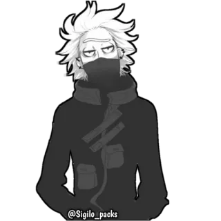 😪 @Sigilo_packs Anime, Personnage, Masqué, Écharpe, Veste telegram sticker