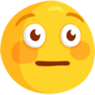 😳 Эмодзи, Лицо, Выражение, Милый, Желтый telegram sticker