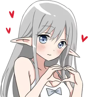 ❤️‍🩹 Anime, Elf, Słodkie, Miłość, Serce, Kreskówka telegram sticker