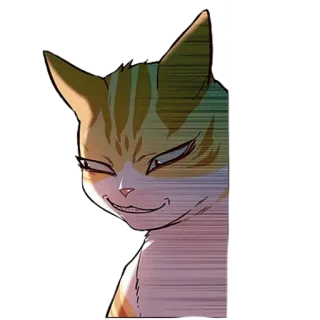 😜 kucing, binatang, stiker, senyum sinis, kartun telegram sticker