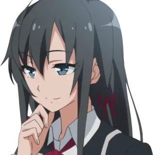 😏 Yukino Yukinoshita My Teen Romantic Comedy SNAFU Anime, Garota, Fofa, Uniforme escolar, Cabelo preto, Yukinoshita telegram sticker