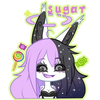 😝 Sugar Anime, Dibujos animados, Lindo, Dulce, Caramelo, Azúcar, Piruleta, Chica whatsapp sticker