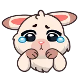😢 triste, piangere, animale, cartone animato, coniglio, carino, lacrime telegram sticker