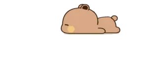🔰 cartoon, animal, bear, cute, laying down, sleeping telegram sticker
