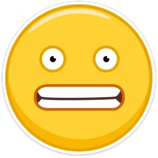 😬 絵文字, ステッカー, 顔, 黄色, 表情, 感情 telegram sticker
