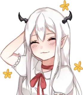 😄 Anime, Imut, Gadis, Iblis, Tanduk, Telinga elf telegram sticker