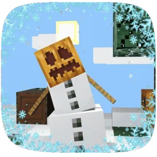 🥶 Minecraft Minecraft, Schneemann, Kürbis, Schnee, Videospiel, Winter whatsapp sticker