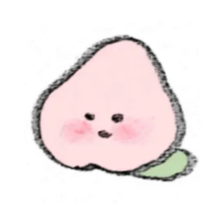 🎀 pesca, carino, kawaii, frutta, rosa, emoji telegram sticker