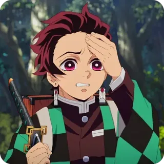 🤦‍♀️ Tanjiro Kamado Demon Slayer anime, Demon Slayer, Tanjiro, Kamado, manga, worried, upset, character whatsapp sticker